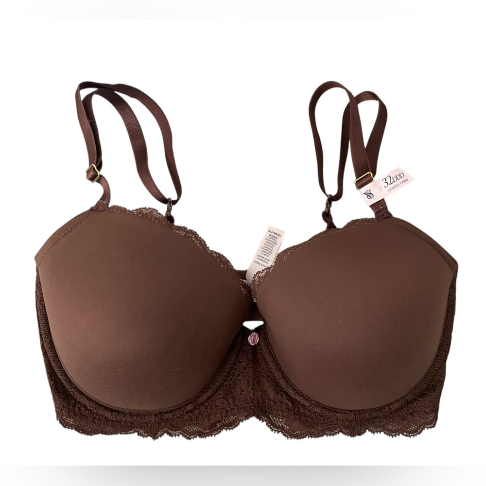 Victoria’s Secret Dream Angels Brown Smooth & Lace Lightly Lined Demi Bra